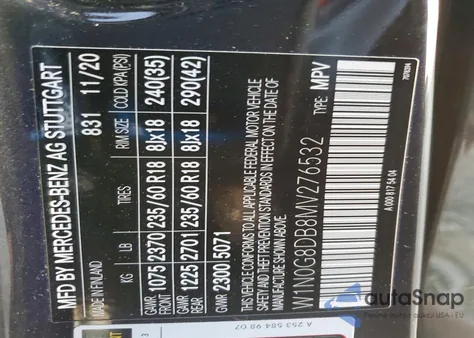 2021 Mercedes-Benz Glc 300 z USA, uszkodzony, nr VIN W1N0G8DB8MV276532